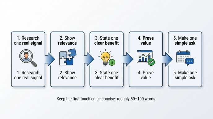 step process of Cold email
